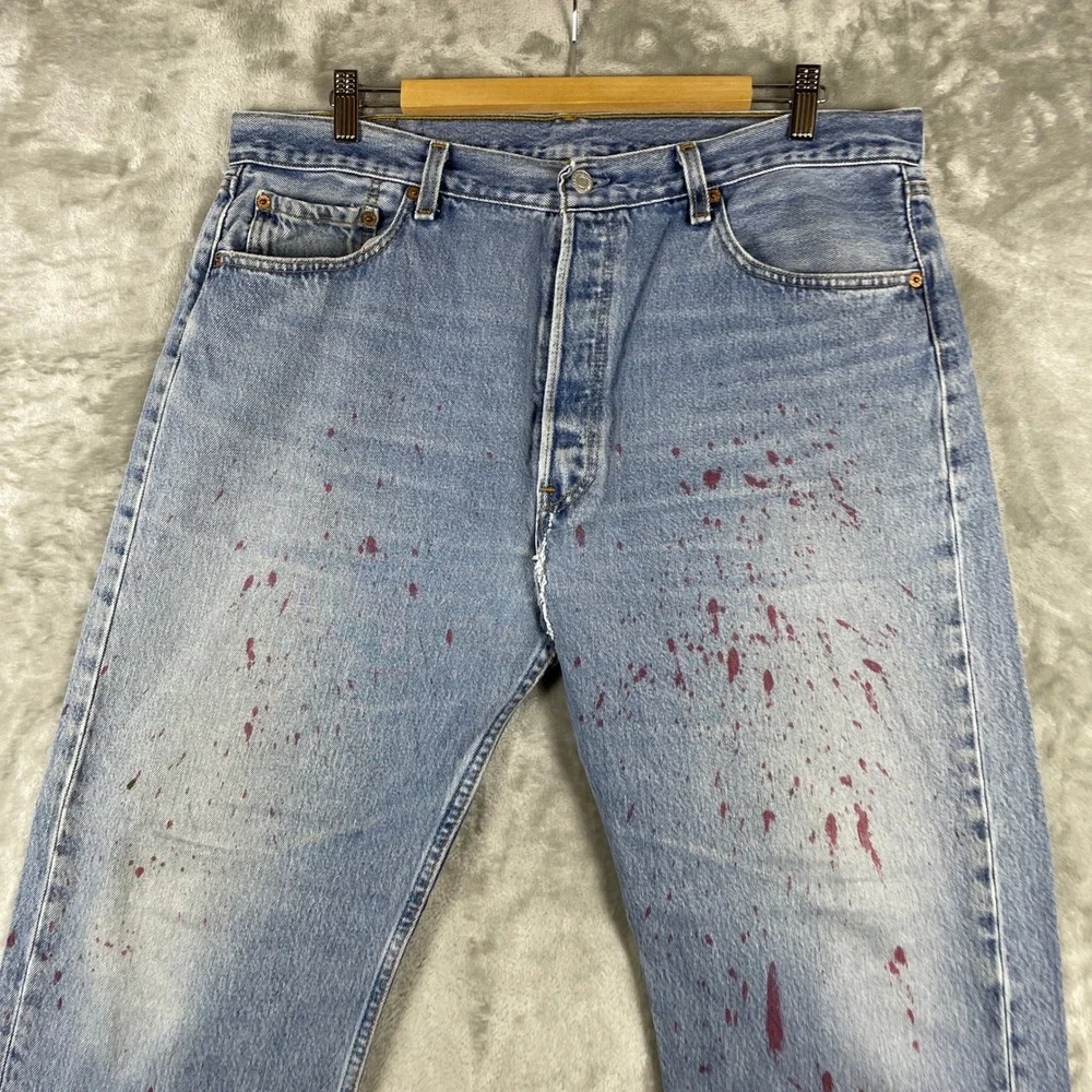 Vintage Levis 501 Jeans Mens 38x30 fits 37 Paint Splatter Distressed Made in USA